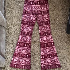 Pink Republic Burgundy Elephant Print Teens Bottoms